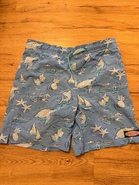 Vineyard Vines Light Blue Turtle & Sailboat Swim Shorts